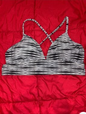 Athleta Striped Black & White Bikini Top | Size S